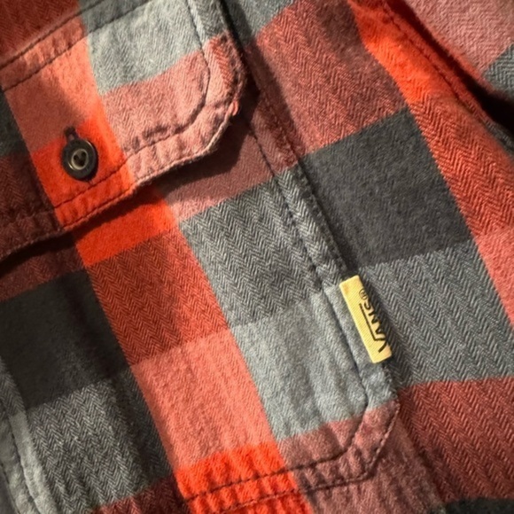 VANS Men’s Red & Blue Plaid‎ Long Sleeve Button Up Flannel Shirt Size XL - Picture 3 of 5